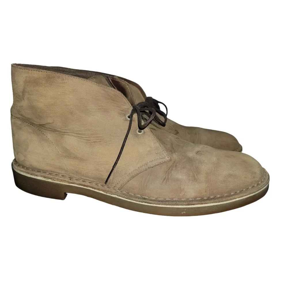 Clarks Bushacre Mens Size 13 M Boots Brown Leather Lace Up Ankle Chukka Nubuck